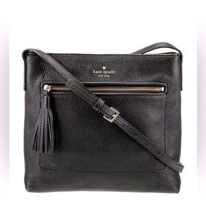 Kate Spade Black Leather Bag with Gold Accents